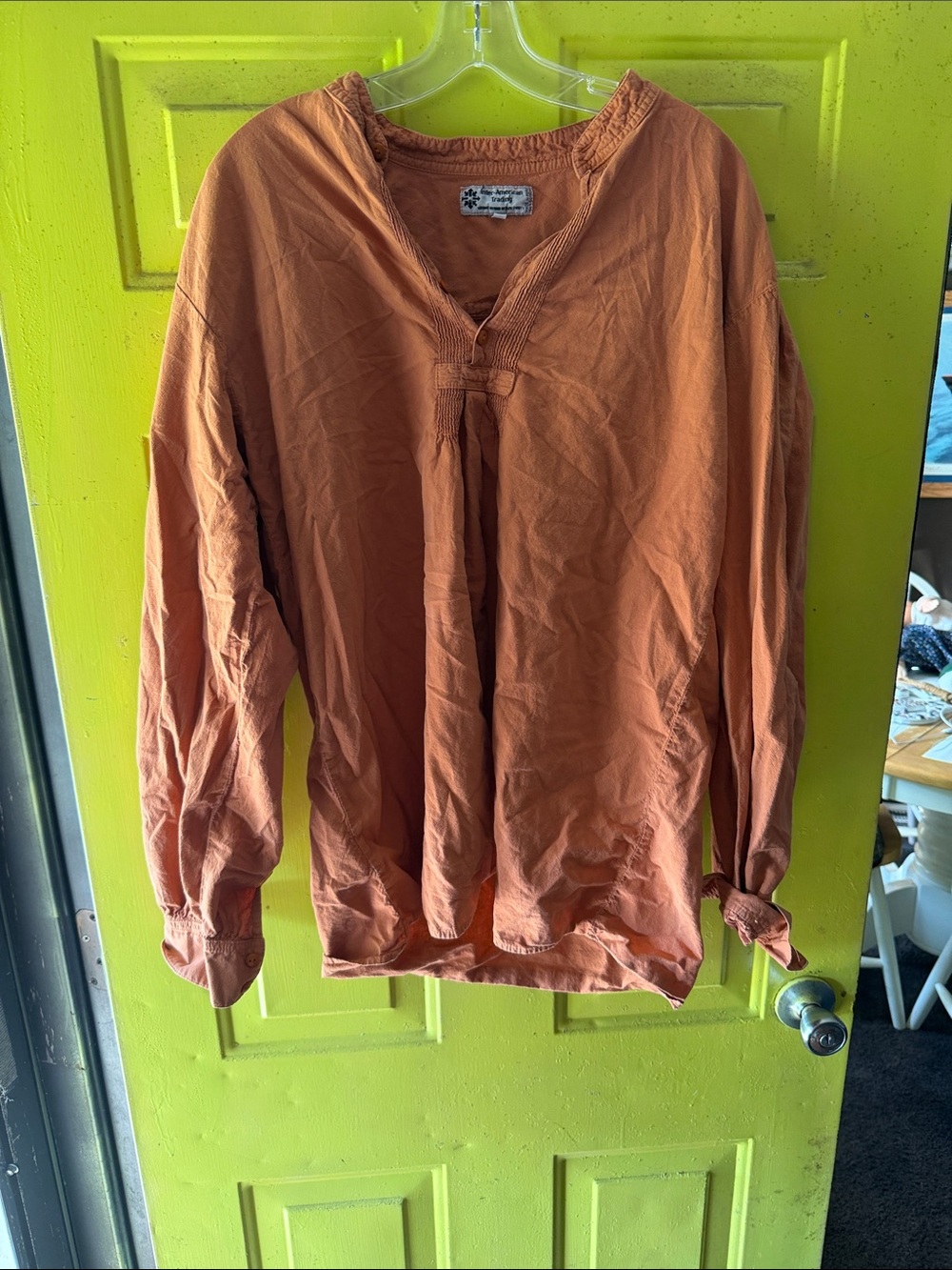 Women’s Rust Long-Sleeve Peasant Blouse